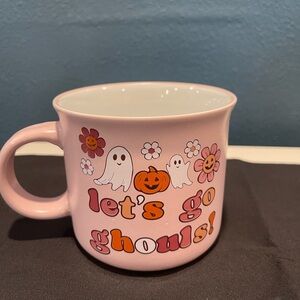 Cobwebs & Cauldrons Lets go Ghouls Pink Halloween Mug